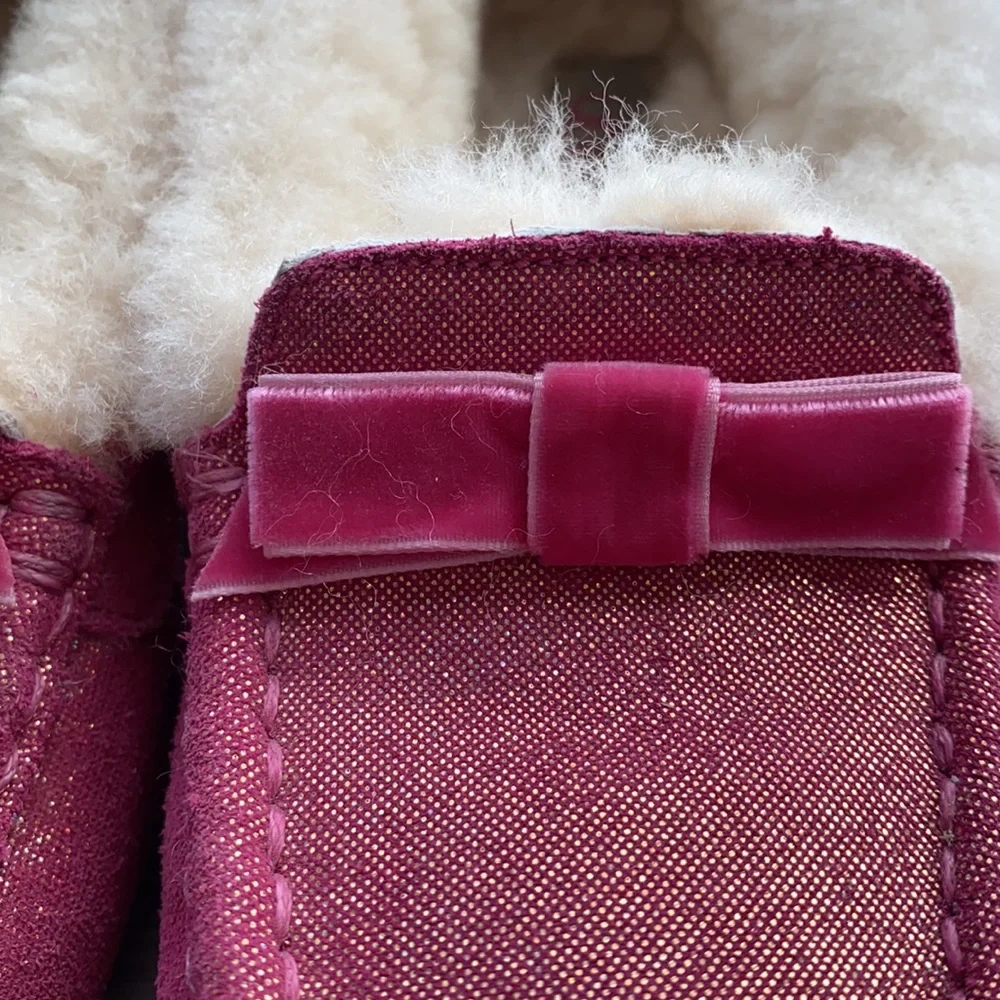 Like new! UGG Size 3 pink slip on shoes, rubber flexible sole, OUTSIDE or INSIDE